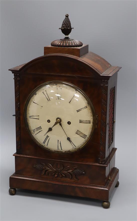 A Regency mahogany bracket clock height 53cm